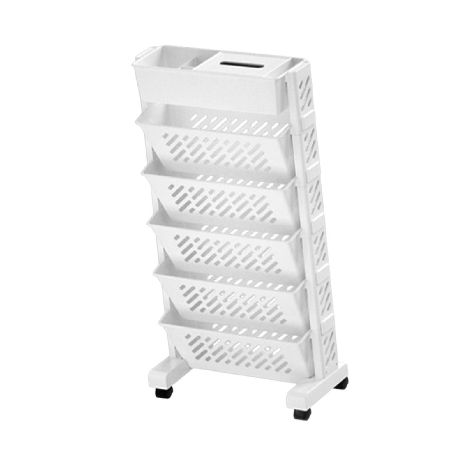 Sharplace Estantería Móvil para Libros, Soporte con Ruedas para Decoración, 6 capas