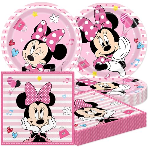 40Pack Minnies Birthday Party Supplies include 20 plates 20 napkins for Minnies party Decoration