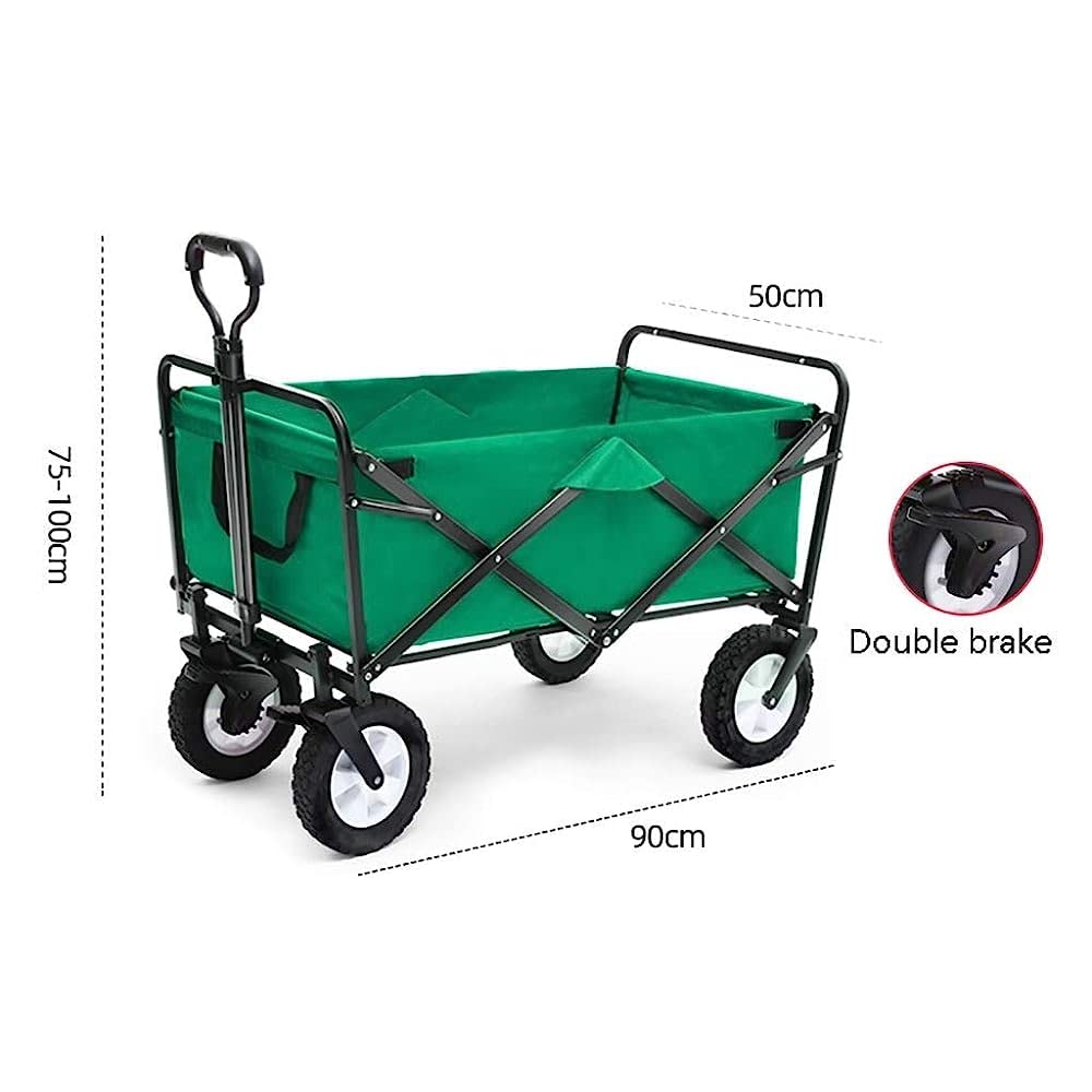 Chariot pliable robuste – Chariot à linge multifonction, chariot de jardin, shopping en plein air et camping avec 4 roues pour un transport facile