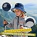 Zando Boys Sun Hat Outdoor Kid Sun Hat UPF 50+ Adjustable Quick Dry Breathable Handiness Windproof Waterproof Wide Brim Mesh Bucket Hat for Kids Fishing Safari Family Trip Hat Dark Grey 5-13 Years