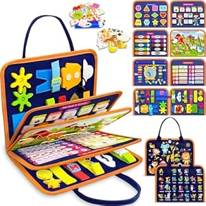 Exorany Busy Board Montessori Toys for 1 2 3 4 Yea...