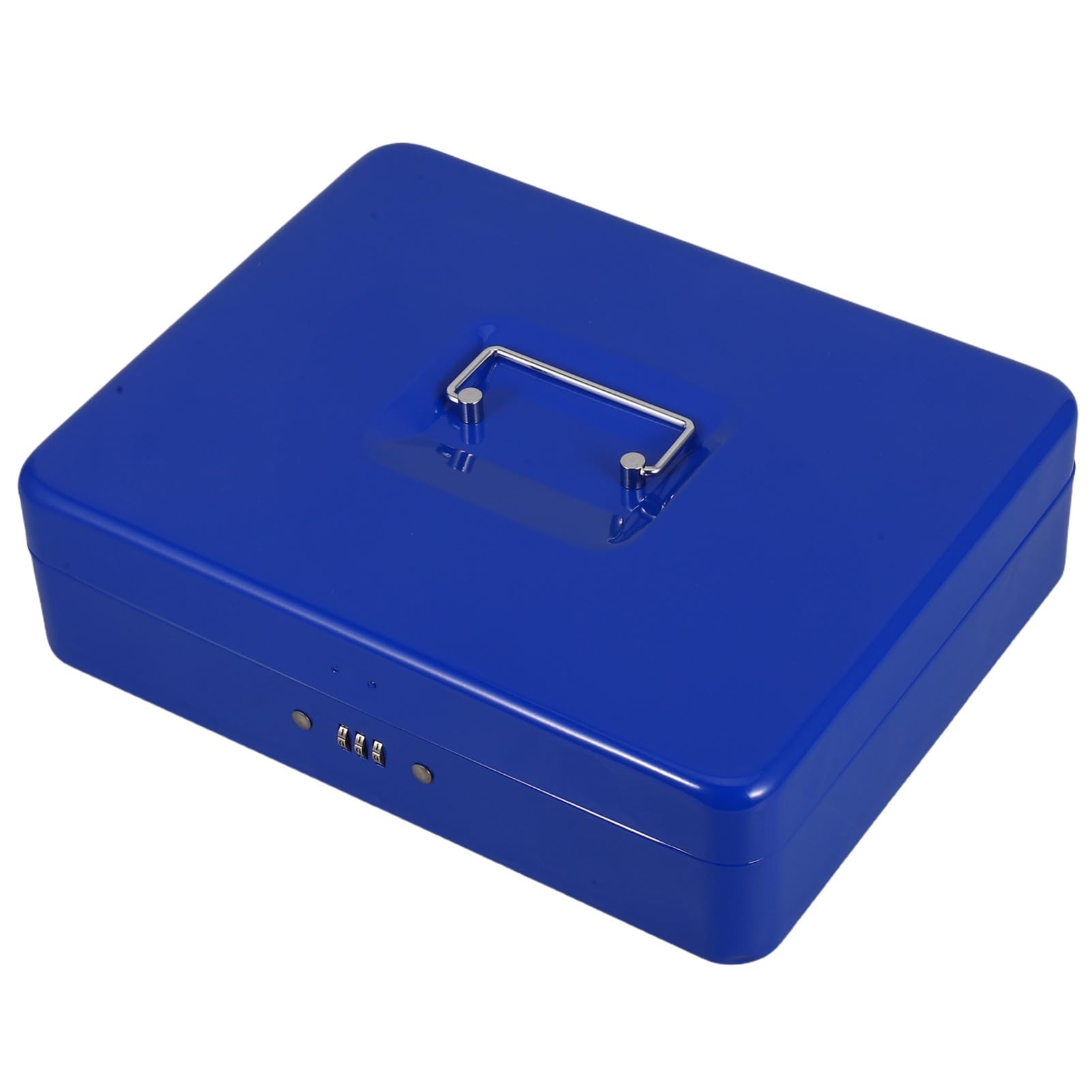Angoily Boîte à Monnaie en Métal Bleue Serrure à Code pour Caisse Enregistreuse Style