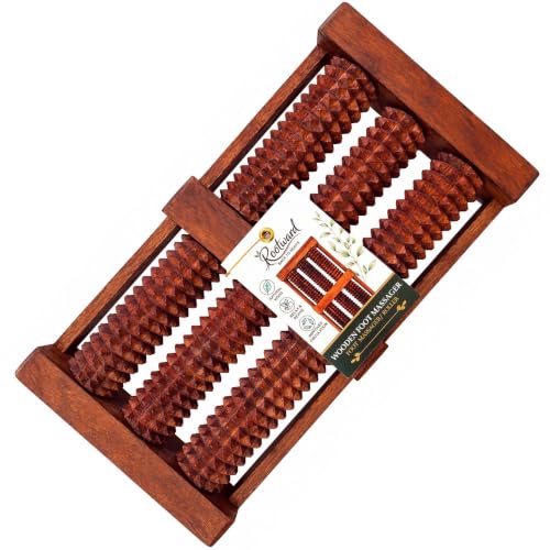 Rootward Wooden Foot Massager | Acupressure Foot Roller & Foot Massage Tool for Sole, Feet, Relaxation | Traditional Wooden Foot Massager for Men & Women