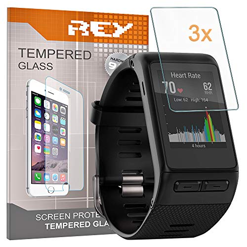 3X Protector de Pantalla para Garmin VIVOACTIVE HR, Cristal Vidrio Templado Premium
