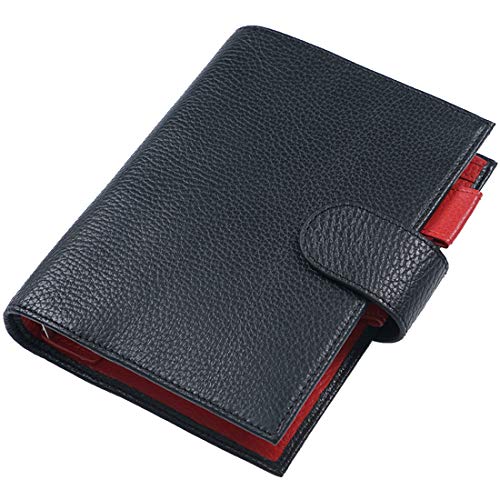 Moterm A6 Size Leather Organiser - Pebble Pattern 7.25 x 5.5 Inches Rings