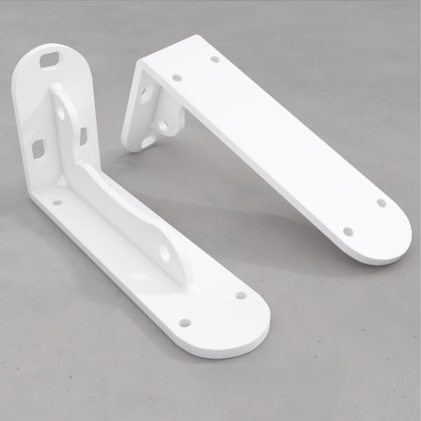 2x Staffe per Mensole da Parete,Staffa Triangolare Supporti per Mensole,Staffa per Mensola Pesanti,Reggimensola Ferro,per Libri Scaffale,Garage,Cucina,con Viti,Bianco (55cm x 15cm)