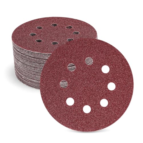 Image of 5 Inch Sanding Discs 40 Grit, 35Pcs, 8 Hole Hook & Loop | Aluminum Oxide, Wet Dry Sandpaper, Random Orbital Sander Compatible, Woodworking Drywall Automotive Finishing