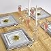 Silver Spoons ALL-INCLUSIVE DINNERWARE SET | 20 Charger Plates | 20 Dinner Plates | 20 Side Plates (Dazzling Square Collection - Silver) (1825)