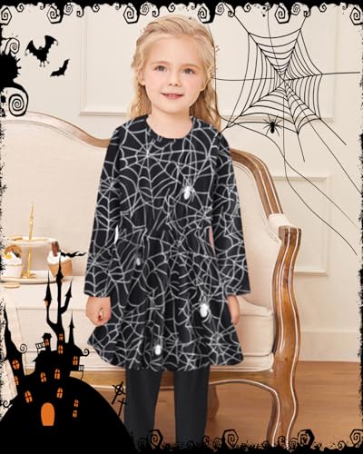 DDSOL Halloween Toddler Girl Clothing Set Long Sleeve Ruffle Tunic Tops+Leggings Outfit 2pcs Pant Sets3