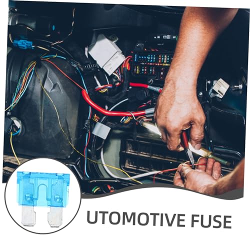 Kit de 100 fusibles automotrices tipo cuchilla para auto, camión, SUV, ATV, UTV, RV, motocicleta, barco y snowmobile – 15 A, diseño fácil de identificar, material plástico e hierro miniatura 7