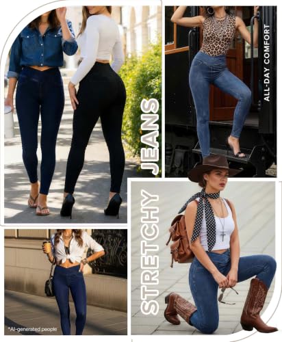 Image of BRXL Skinny Jeans for Women High Waisted Jegging Denim Legging with Pockets