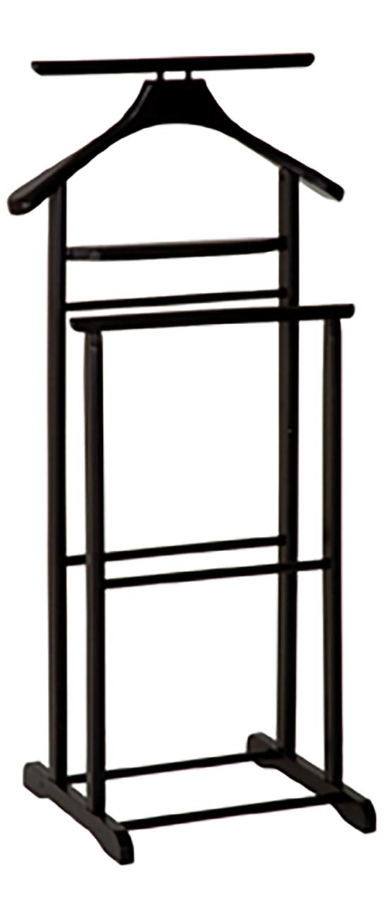 HAKU Möbel Men'S Valet Black, Solid Wood - Size: W 47 cm X H 102 cm X D 36 cm, Style: Traditional