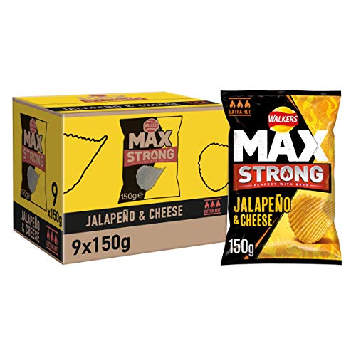 Walkers Max Strong Jalapeno and Cheese 150 g (Case of 9)