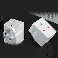 Vista 6 de Adaptador de enchufe triple de 3 vías, adaptador de enchufes múltiples, adaptador de enchufe de 3 pines, extensiones de enchufe de 250 V, 13