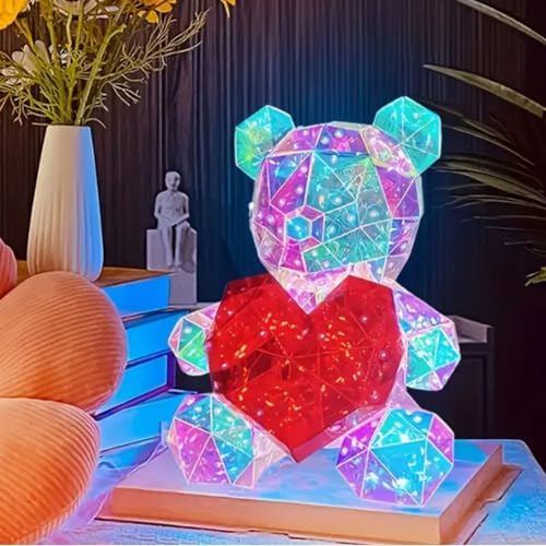 Image of Desidiya Teddy Bear Corded Electric Plastic Night Lamp - Cute Bear Night Lamp, LED Night Light for Bedroom, Kids Decor, Unique Gift Lamp