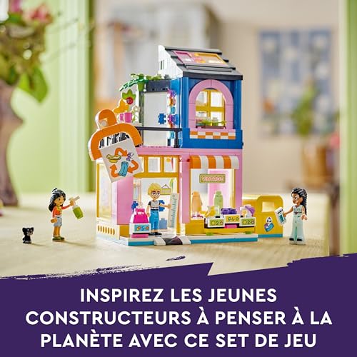 LEGO Friends La Boutique de Vêtements Vintage, Modèle à Construire avec Les Mini-Poupées Olly, Liann et Jordin et Une Figurine Animale de Chat, Cadeau pour Enfants, Garçons et Filles Dès 6 Ans