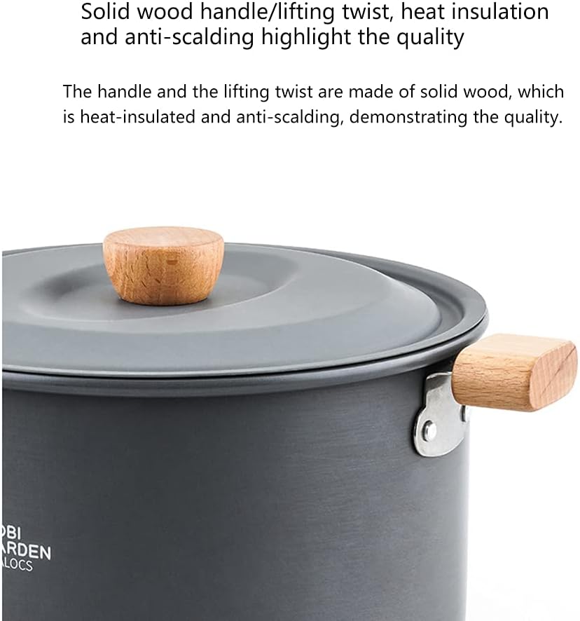 Camping Pot Cooker Portable Pot Outdoor Halogen Cooking Pot Camping Outdoor Cooker Suitable for Outdoor Camping and Hiking