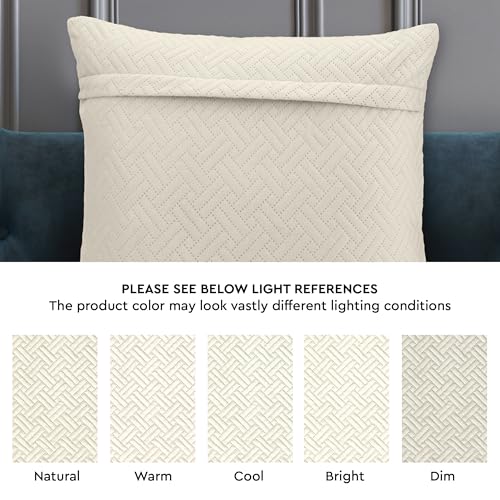 Image of Encasa XO Velvet Cushion Covers, No Inserts, Set of 2, Cream