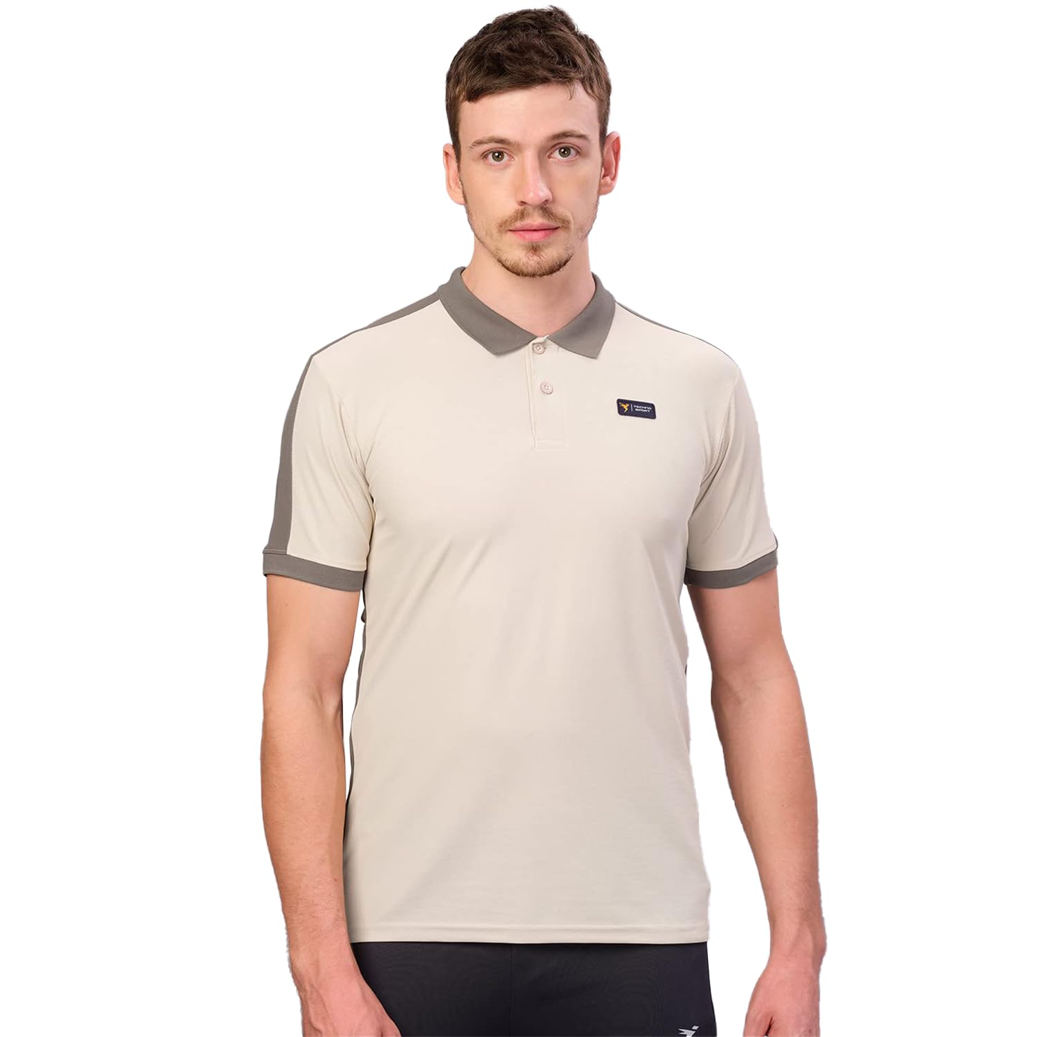 Men's Slim Fit Colorblock Polo Neck Matpiq T-Shirt with Quick Dry, Anti-Microbial Properties - Pack of 2-image-32
