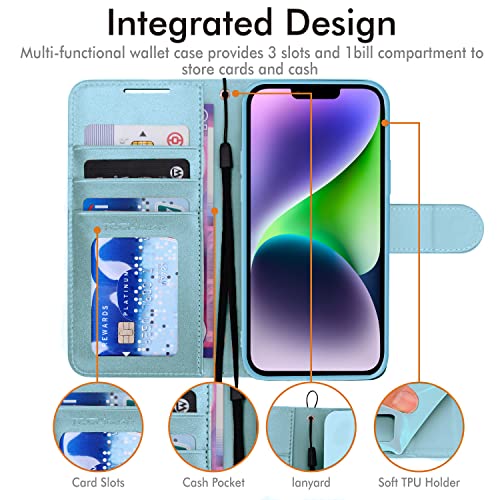 TECHGEAR iPhone 14 Plus Leather Wallet Case, Flip Protective Case Cover with Wallet Card Holder, Stand and Wrist Strap - Image 4