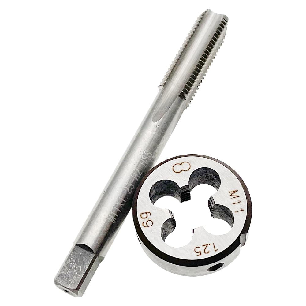 M11x1.25 Tap & Die Set Right Hand M11 x 1.25 Thread Tap Die Machine Screw Tool, M11 x 1.25 Tap Threading Tool Machine M11x1.25 Tap and Round Die