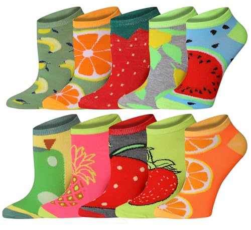 Image of Tipi Toe Women's 10 Pairs Lightweight Colorful Socks - Fun Low Cut Patterns for All-Day Comfort and Easy Everyday Style