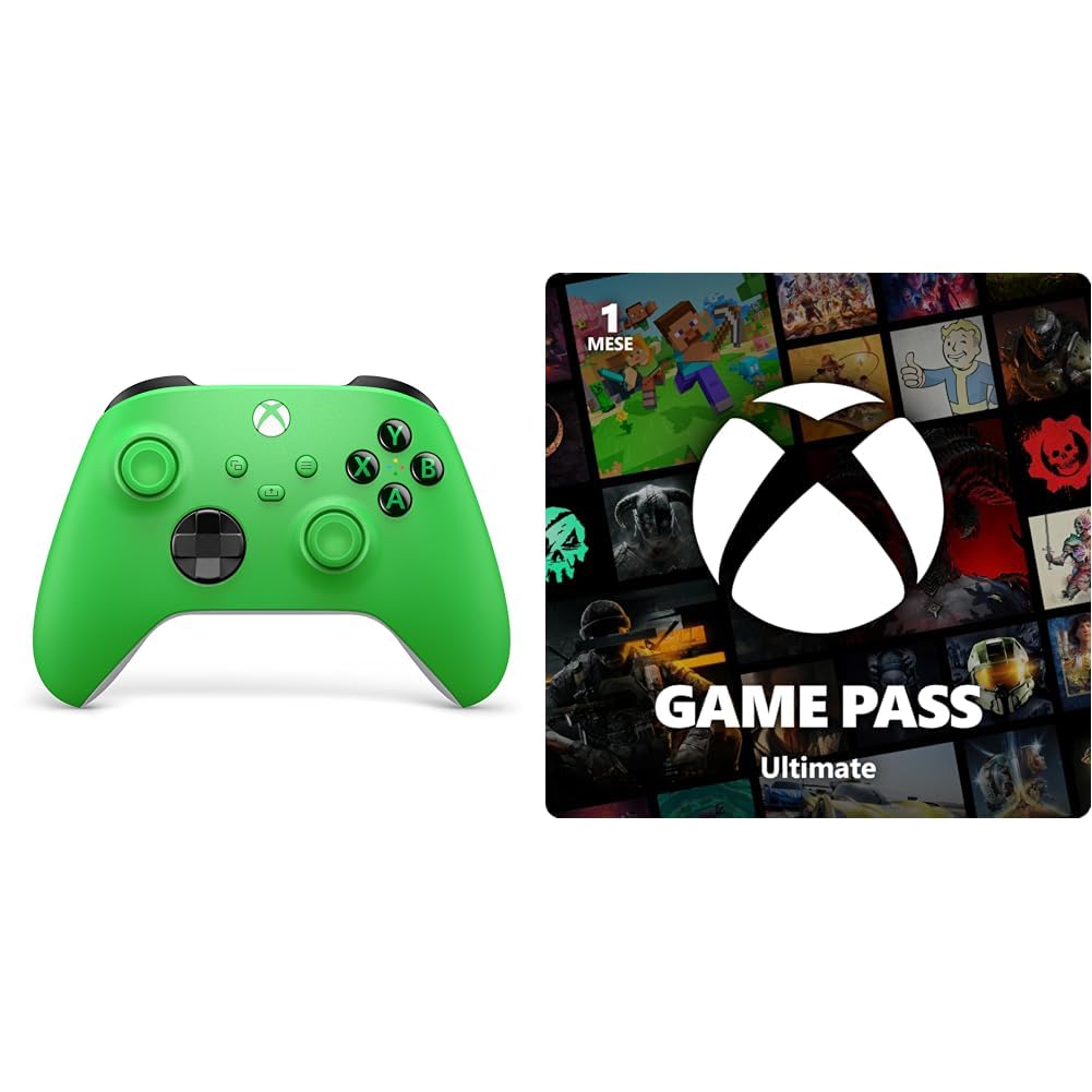 Xbox Controller Wireless Velocity Green + Game Pass Ultimate | Abbonamento di 1 mese
