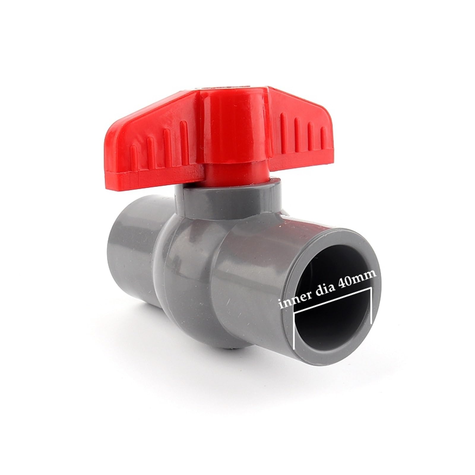 CHATROOM 1/3 Pcs 20-160 Mm Grau PVC Flache Kugel Ventil Garten Bewässerung Schlauch Anschluss Armaturen Aquarium Schalter Globe Ventil Große Größe(3pcs,ID 40 mm)