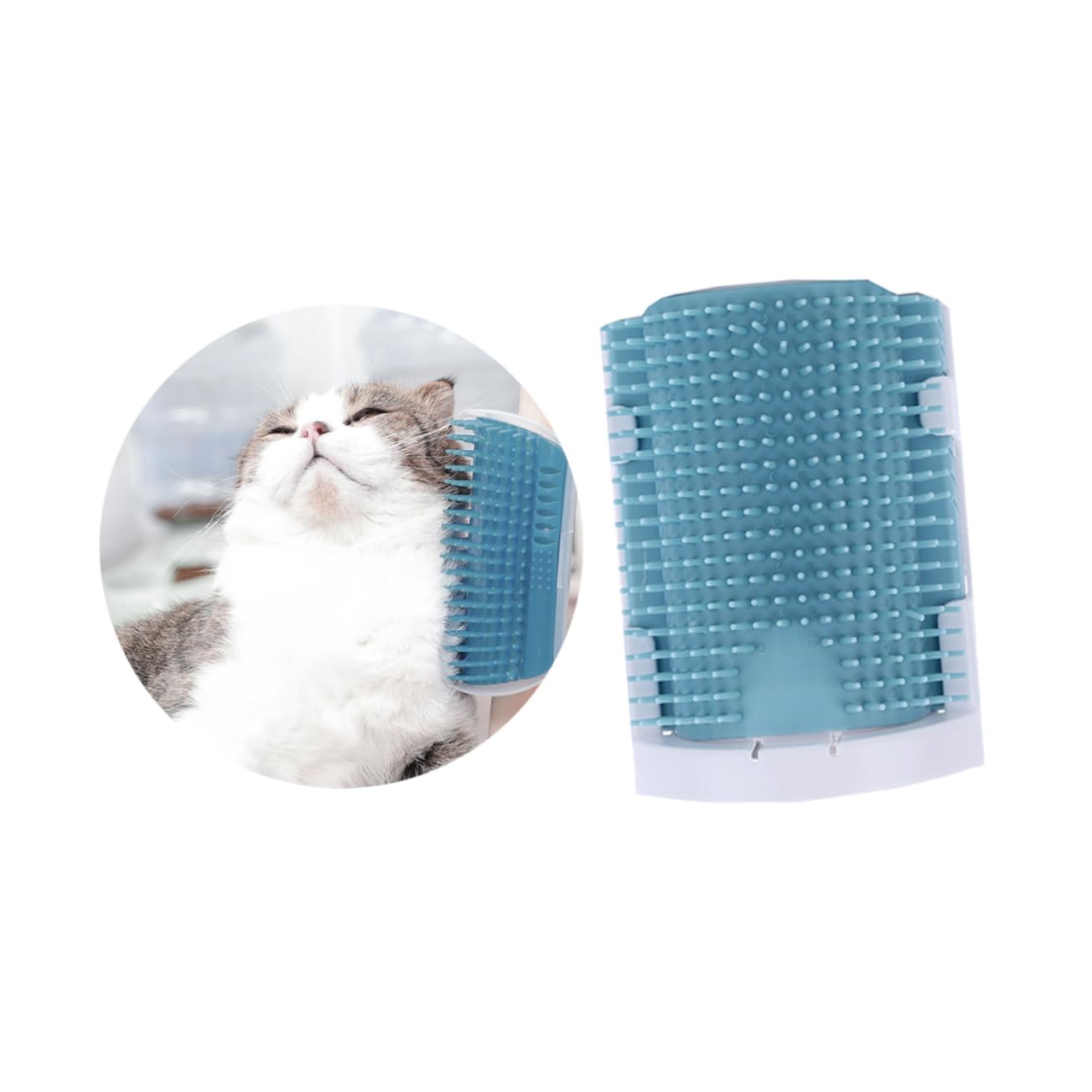 Abaodam Cat Self Grooming Brush with Rubber Bristles for Cats Light Massage Tool for Shedding and Relaxation Self Grooming Cat Supplies Remove Loose Hair
