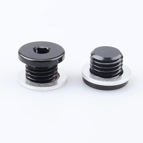 Miniatura 10 de M14 x 1.5 - Enchufe hexagonal de perfil bajo con arandela, color negro con arandela, 2 unidades