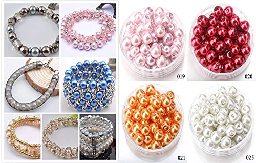 Image of Diy Crafts 15033 Imitation Pearls Beads Diy Bracelet Earrings Bead Choker Necklace Jewelry Making, Pack of 700 100x7, Mix Sizes (Multicolor)