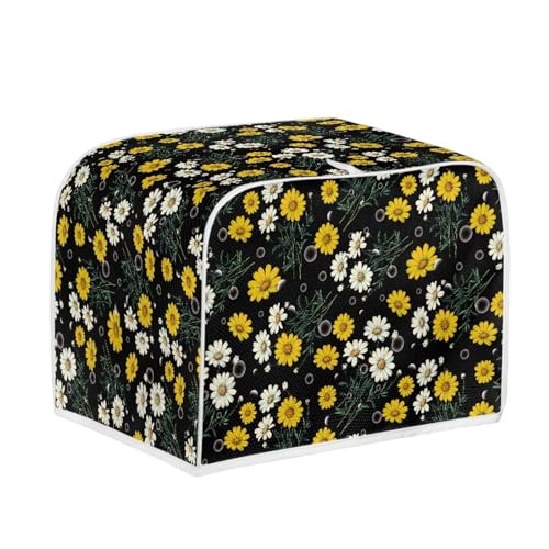 Image of Talayituse Daisy Bubble Print Toaster Cover 4 Slice Wide Slot, Lightweight Bread Maker Cover Dust Protection Washable Appliance Bag, M
