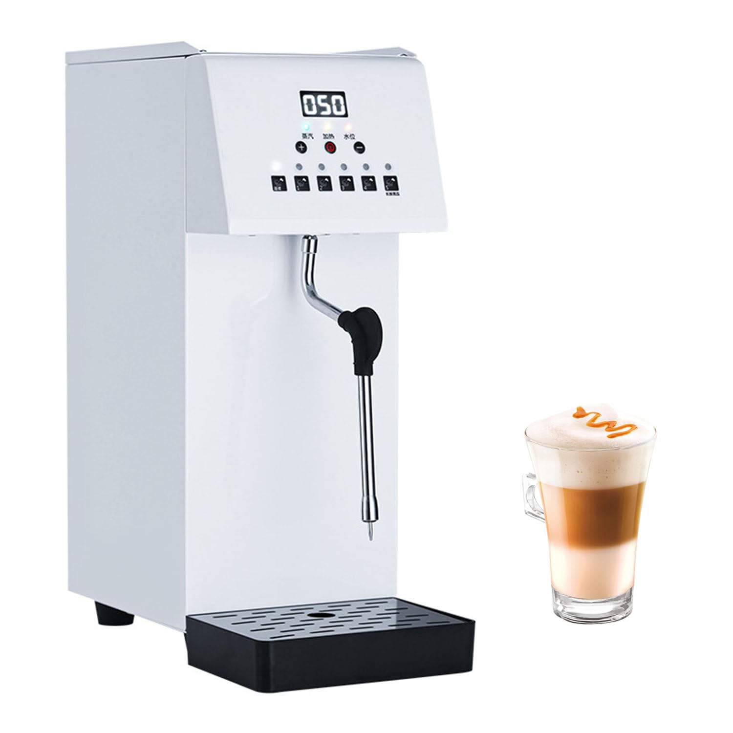 Komercyjny spieniacz do mleka, automatyczny spieniacz do mleka z wyświetlaczem LED, urządzenie do spieniania mleka pod wysokim ciśnieniem, do kawy latte cappuccino, herbaty mlecznej