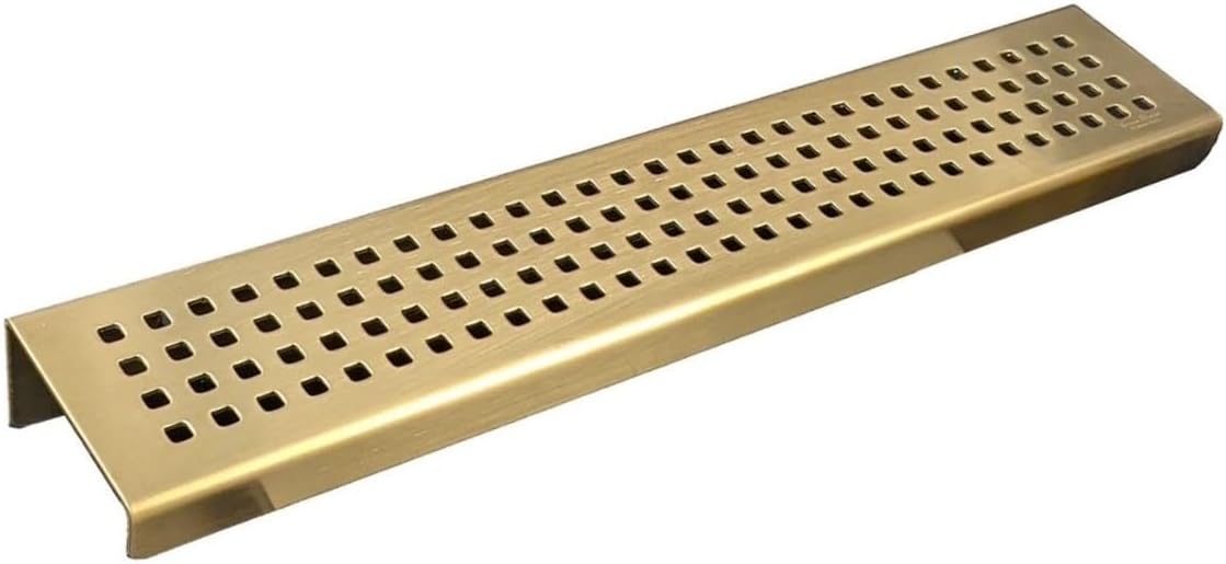 SereneDrains Stainless Steel Gold Brass Shower Shelf for Inside Shower Drill in Wall Mount Small Bathroom Shelf Decor Organizer Rack Caddy Floating (Matte Gold, 12 Inch)