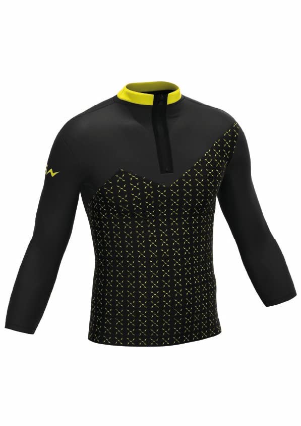PRS Maglia Tecnica Uomo Lupetto Mezza Manica Traspirante con Zip Outdoor Running Trekking Bici (IT, Testo, L, XL, Regular, Regular, Mezza Zip ML Nera)