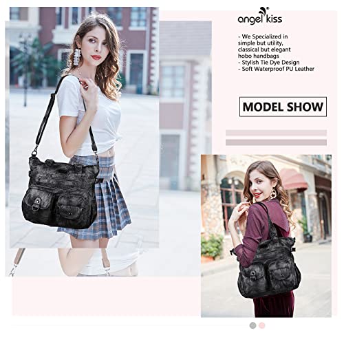 Image of Angelkiss Purses Handbags for Women PU Tote Satchel Bags for Women Pockets Shoulder Bags | PU