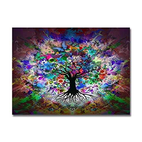 Toile arbre de vie coloré symbole de vitalité pour embellir votre foyer