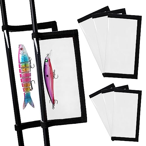 Fishing Lure Wraps, 4 Packs Fishing Bait Covers Clear PVC Lure Protector Wrap for Fishing Gear Fishing Hooks Safety Bait Storage Medium Large Sizes (Mixed, 4pcs)