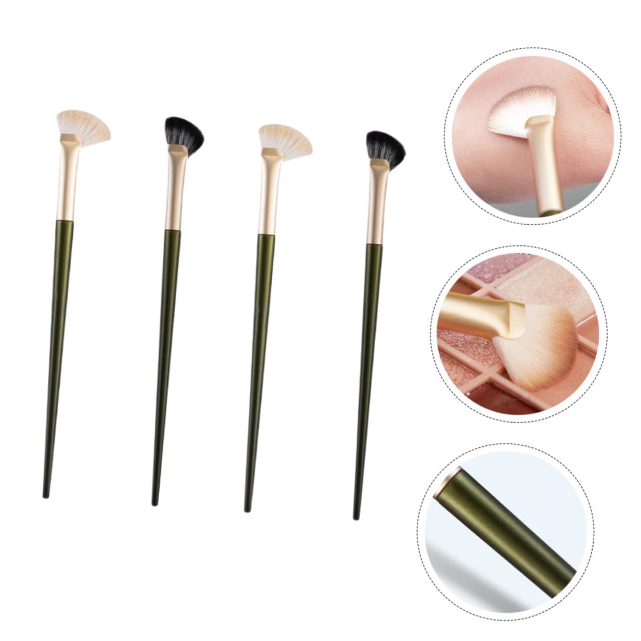 FRCOLOR 5 Set Di Pennelli Per Il Trucco Pennello Per Il Contorno Del Naso Angolato Pennello Per Ombretto Angolato Per Fondotinta 4 Pezzi*5