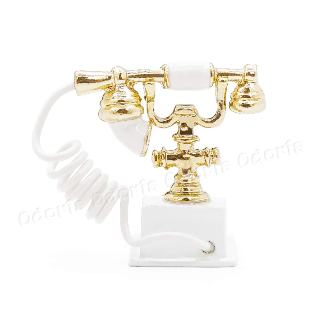 Odoria Téléphone Miniature 1/12 Accessoire Maison de Poupée, Rouge