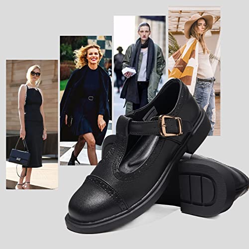 UZB Mary Jane Shoes Womens Flat Shoes Round Toe Memory Foam Casual Dress Shoes2