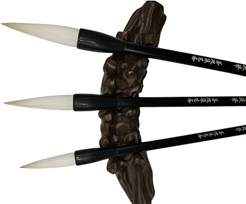 Miniatura 8 de easyou HU Pincel para caligrafía china Running Script y flor dibujo Jianhao mezcla de pelo de cabra con Little Wolf