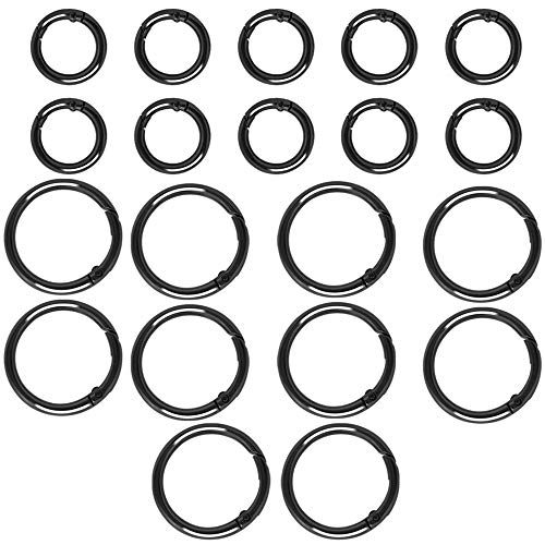 20 Pcs Carabiners Rings,DanziX Zinc Alloy Round Carabiner Spring Snap Clips Hook for Handbag,Ornament,Key Ring and Other DIY Accessories(1-Inch,1.5-Inch)