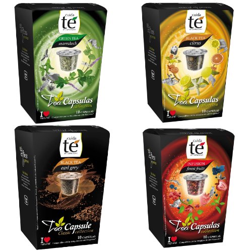 Amazon.com: Cuida Te, mezcla de té, 4 tés diferentes, cápsulas, compatible  con Nespresso, 4 x 10 cápsulas : Comida Gourmet y Alimentos