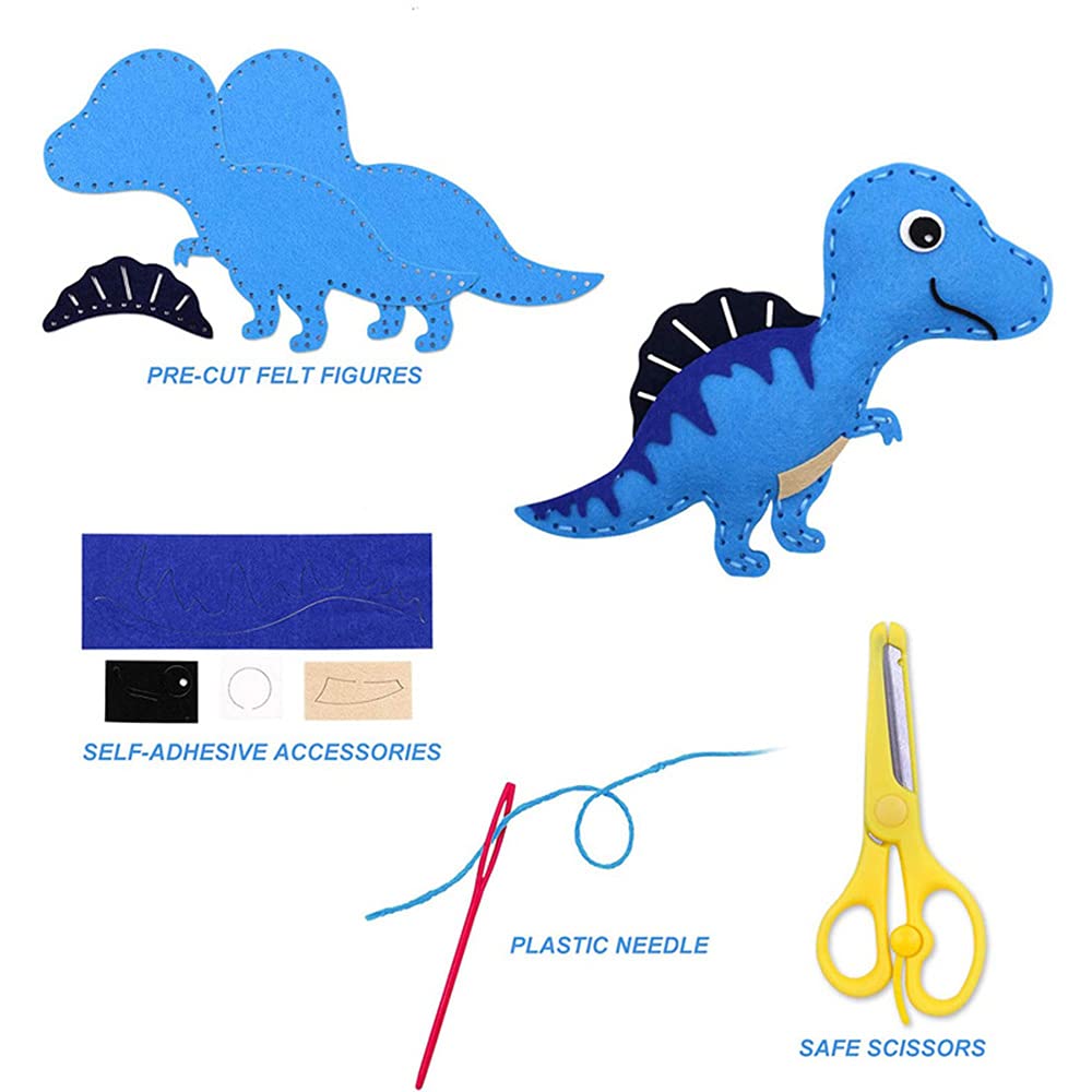 DIY Filz-Nähset Für Kinder – Dinosaurier-Motiv, Mit Nadel Und Füllung