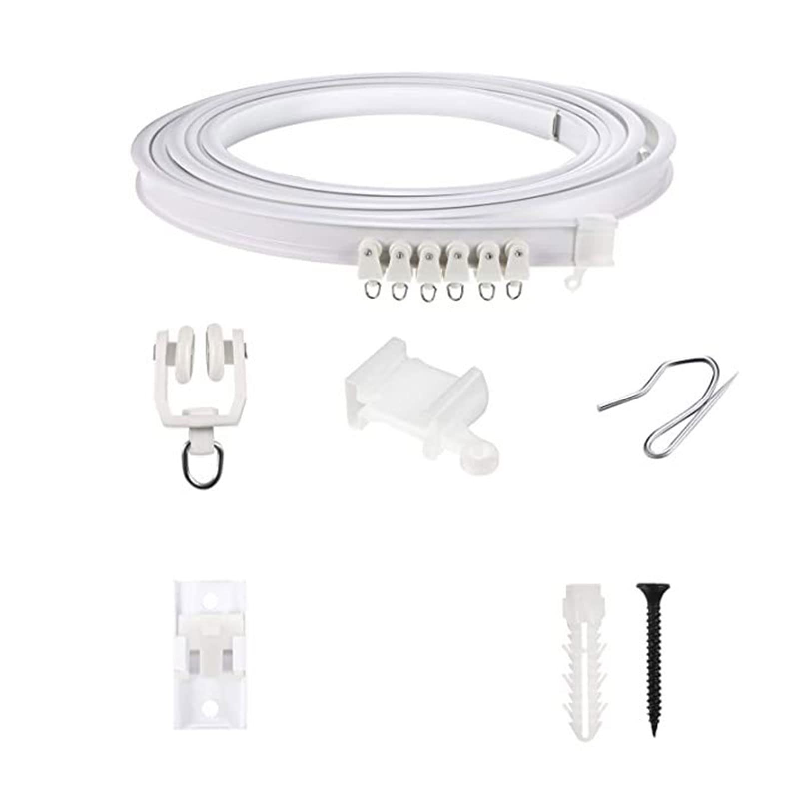 Verstellbare flexible Gardinenstange – biegbare Deckenschiene für & Raumteiler, ideal für Vorhänge und Vorhänge, einfache Installation, vielseitige Heimdekor-Lösung