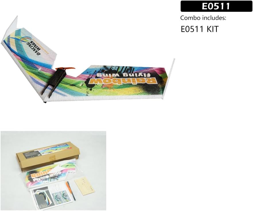 31" Delta Wing EPP Plane Model Rainbow Fly Wing 800mm Wingspan KIT Tail-Pusher Version E0511