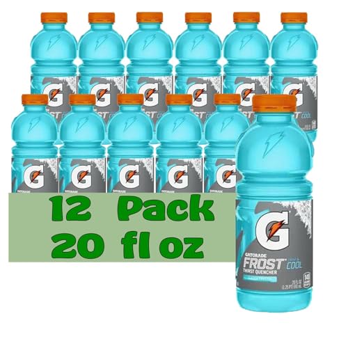 Gatorade Glacier Freeze Thirst Quencher Electrolyte Enhanced Sports Drink 20 fl oz Plastic Bottle 12 Pack