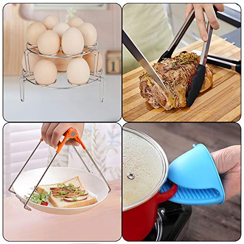 Pressure Cooker Accessory Set, Accessories 6 Qt Compatible with 6Qt Instant Pot, with Silicone Sealing Rings, Tempered Glass Lid, Steamer Basket, Non-Stick Springform Pan