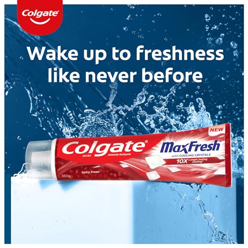 Colgate MaxFresh Toothpaste, Red Gel Paste with Menthol for Super Fresh Breath, 300g, 150g X 2 (Spicy Fresh) (Combo Pack) - Image 6